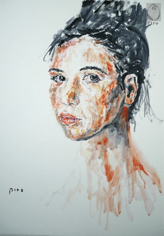 oil on paper - olio su carta di Piro